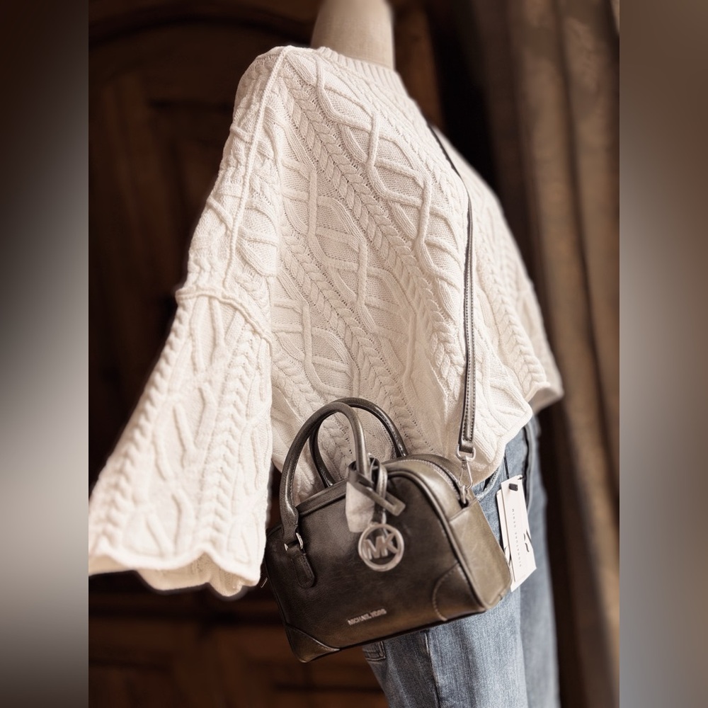 Michael Kors Thompson Embossed Leather Satchel Messenger - Olive NWT - Picture 12 of 12